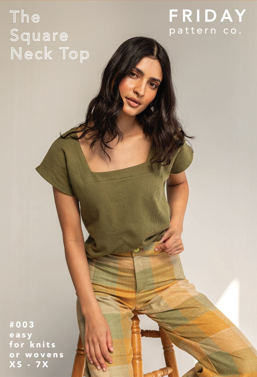 Square Neck Top Print Pattern