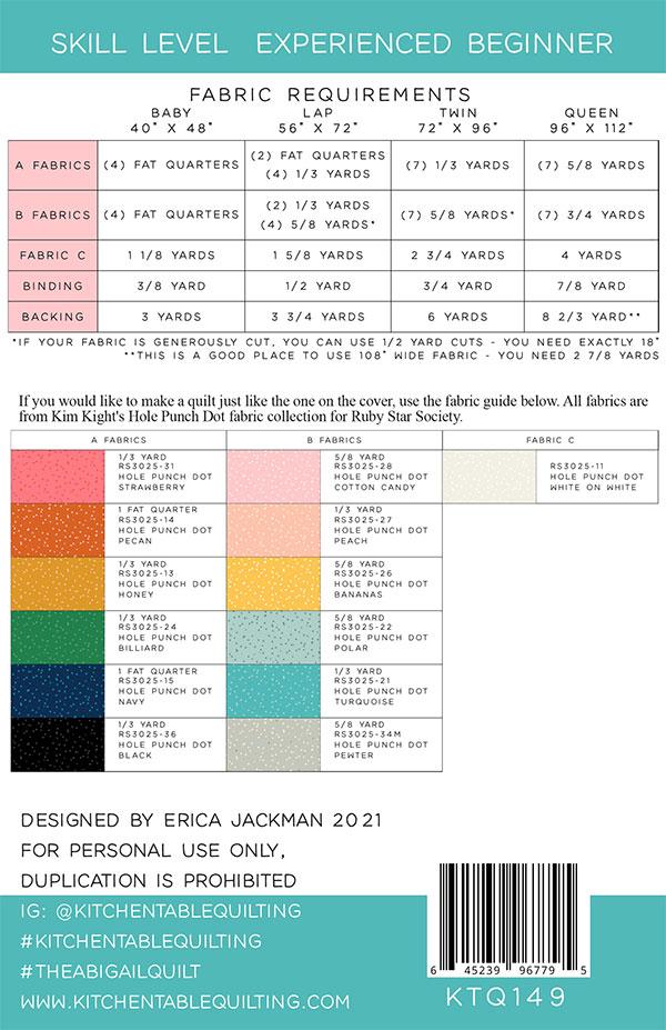 Kitchen Table Quilts The Abigail Quilt Pattern