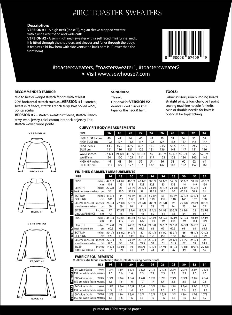 Toaster Sweater Curvy Fit Print Pattern