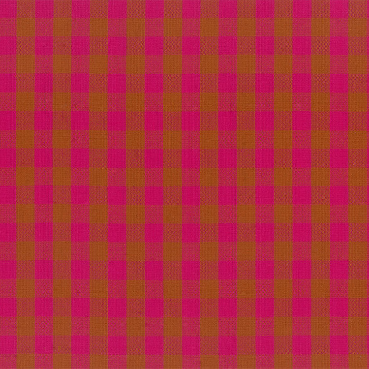 Checkered pattern with pink and orange squares