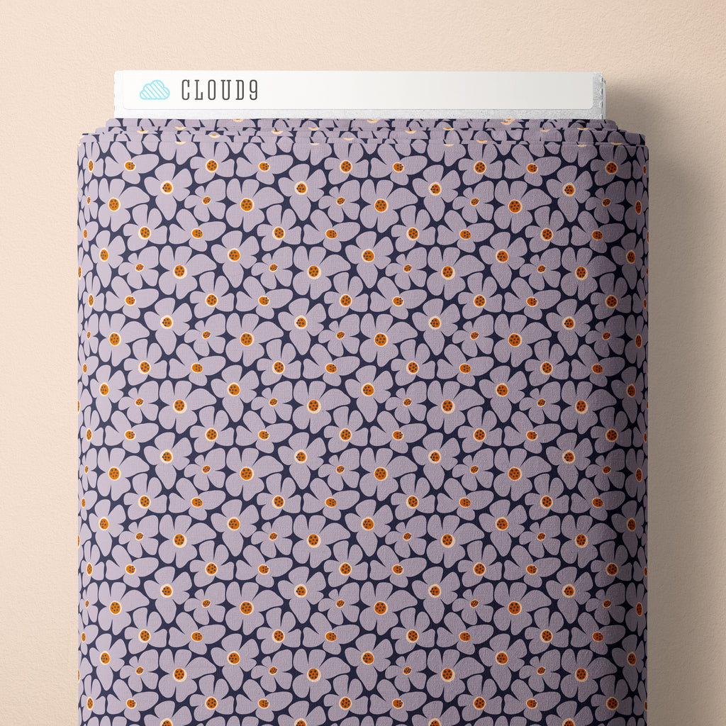 Whimsical Forest Floor Flower Patch Lavender Gray