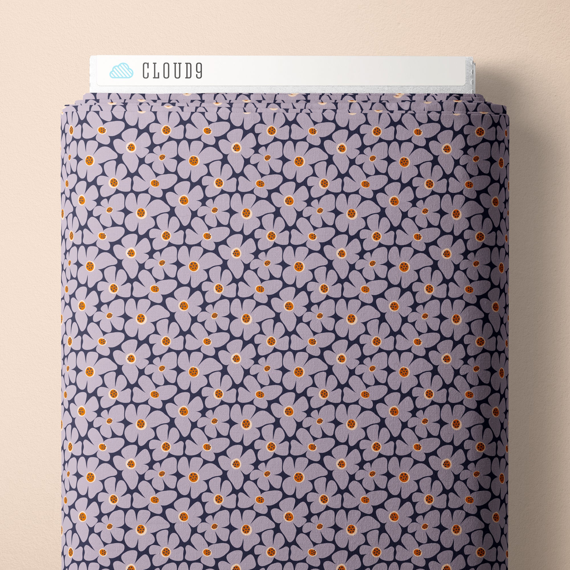 Whimsical Forest Floor Flower Patch Lavender Gray