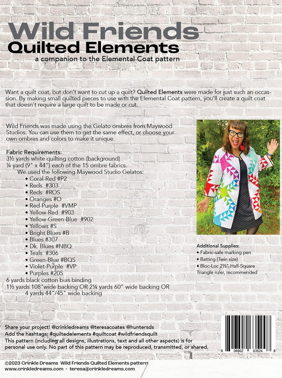 Wild Friends Quilted Elements Print Pattern
