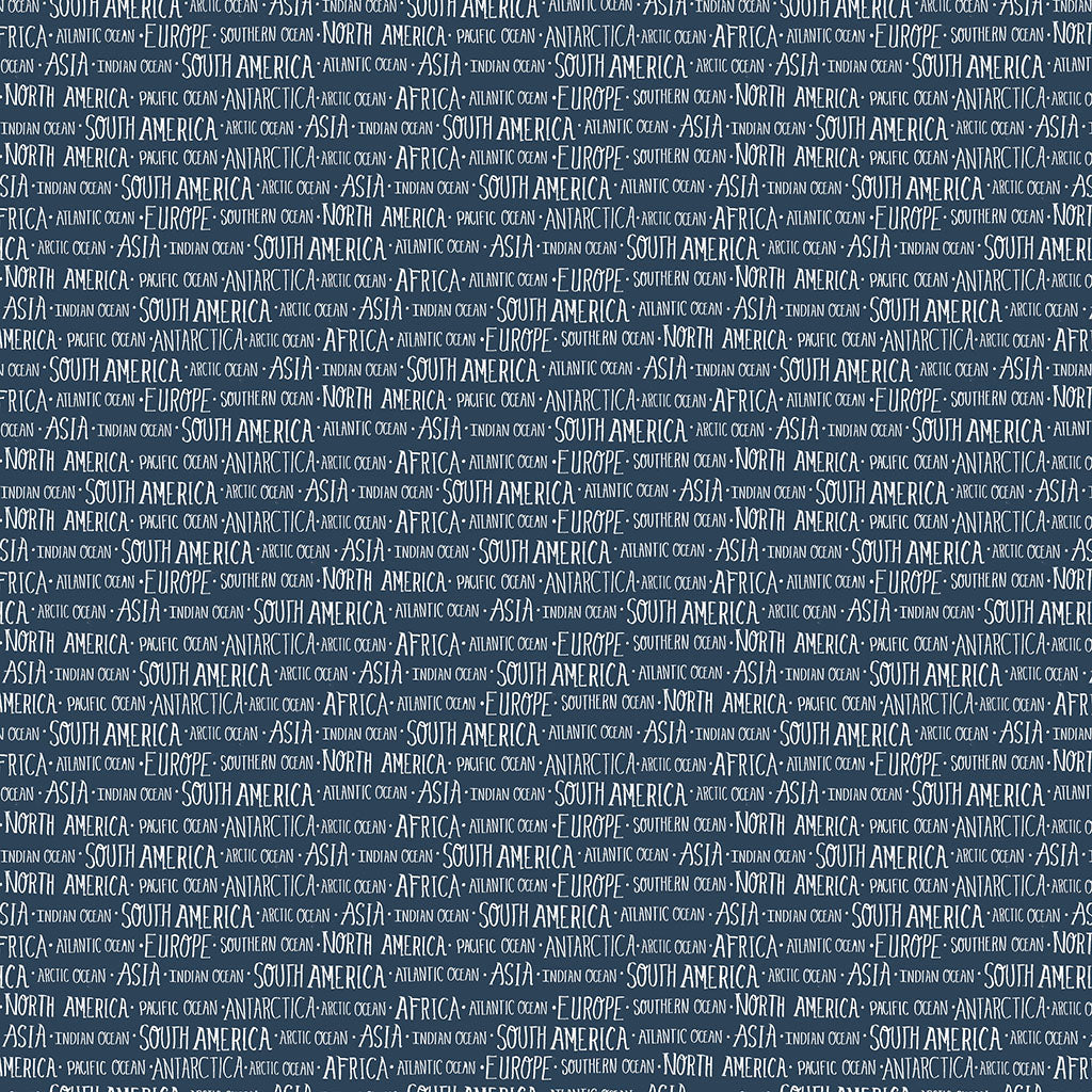 Our World Words Navy Blue