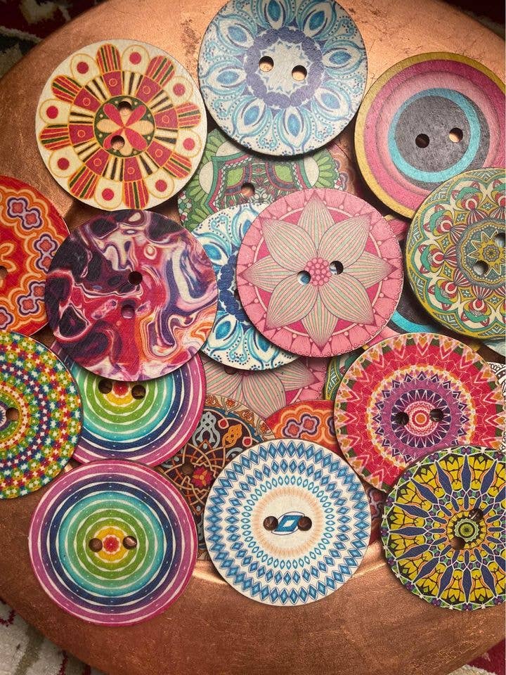 Wooden Assorted 3" Button