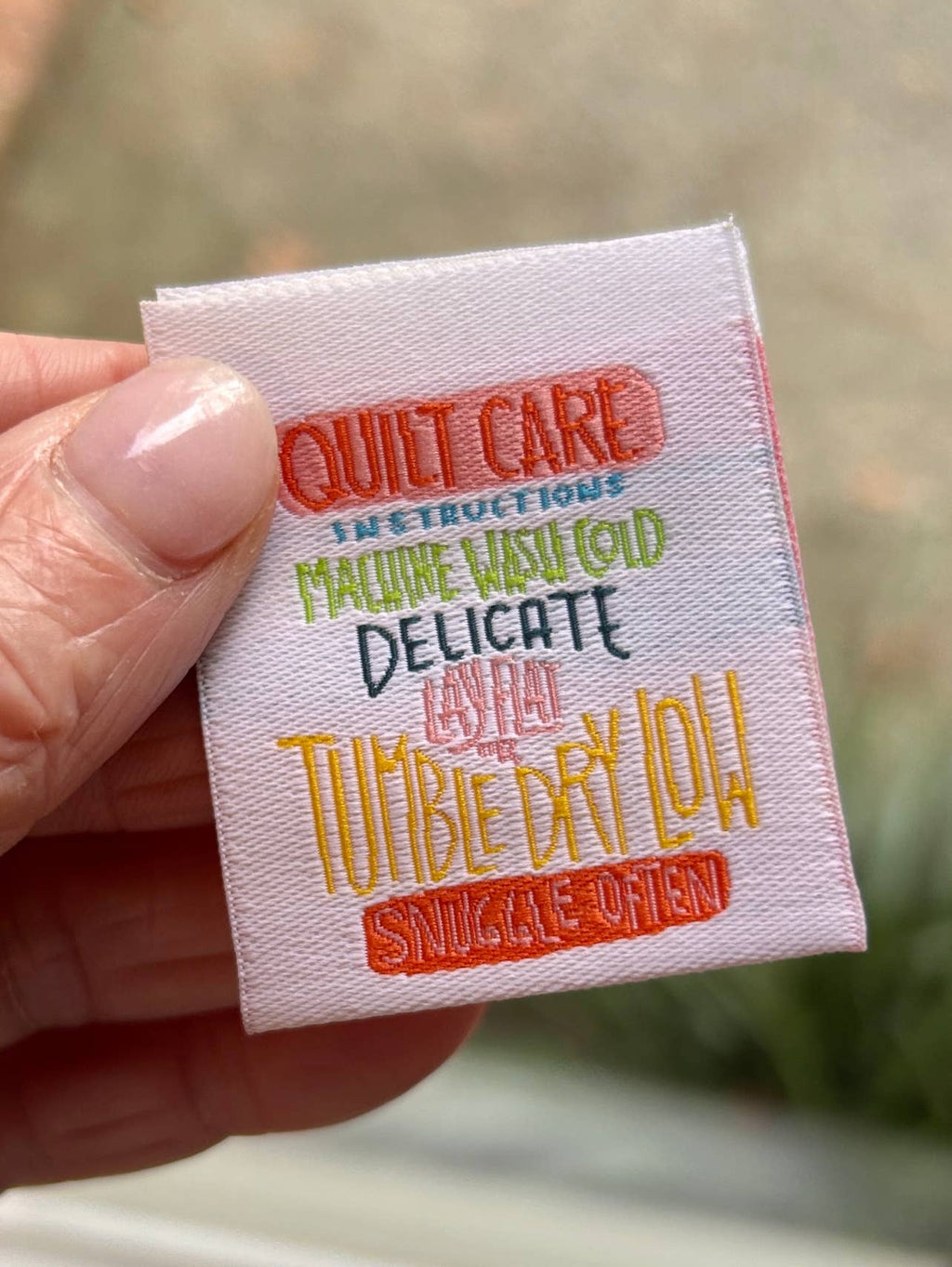 Quilt Care Sewing Labels