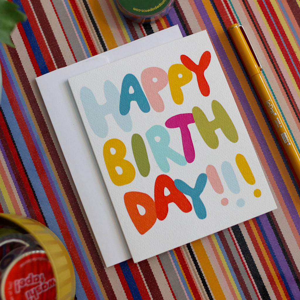 Birthday Balloon Letters Notecard