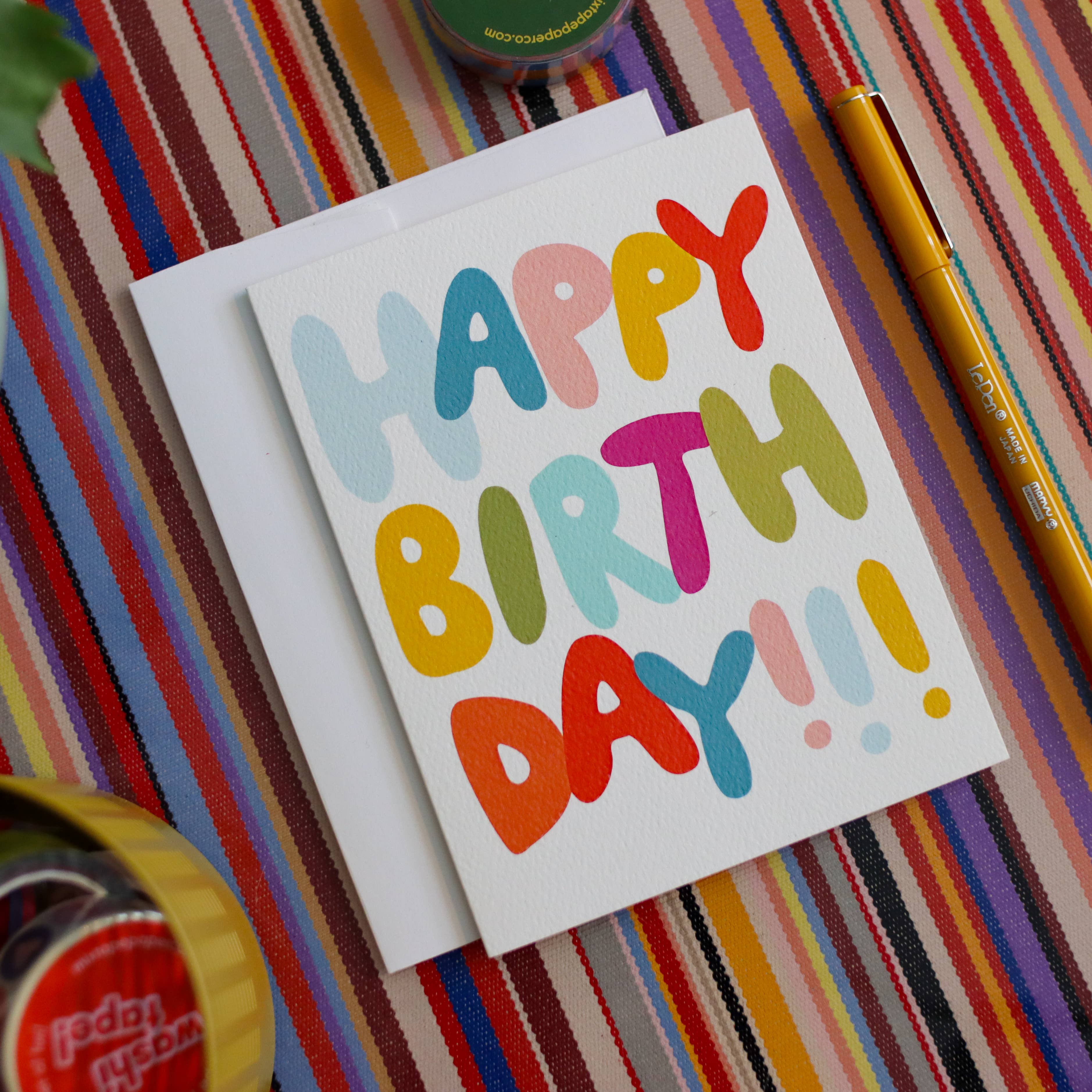 Birthday Balloon Letters Notecard