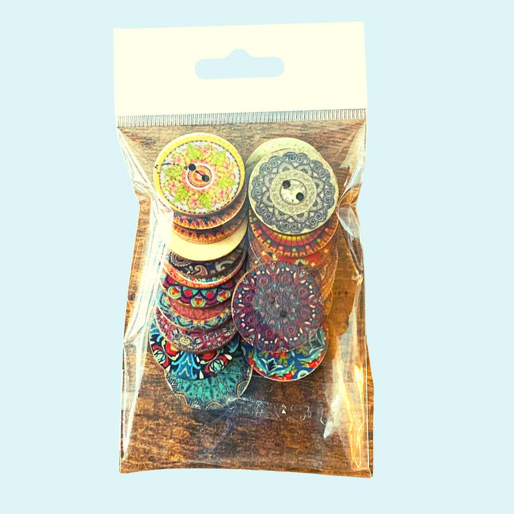 Wooden 1" Round Buttons 20-pack