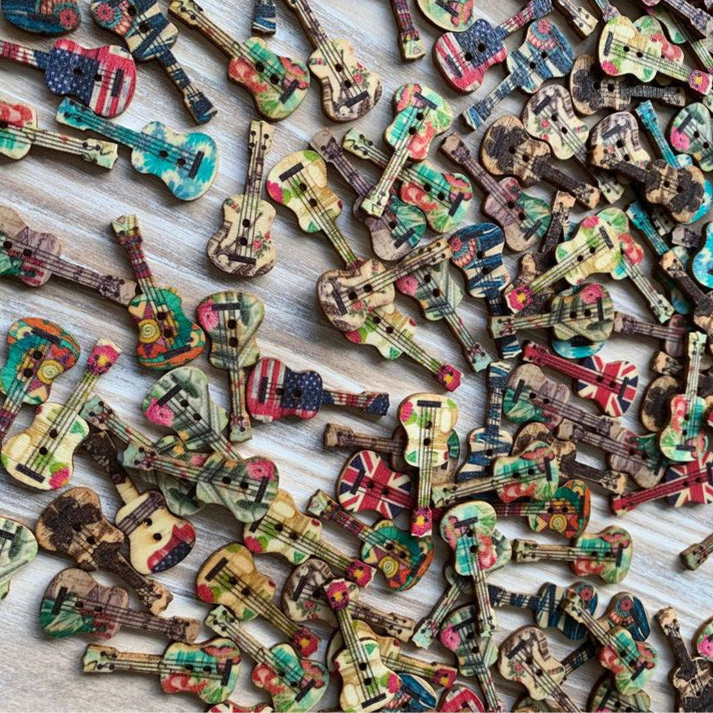 Wooden Guitar Buttons