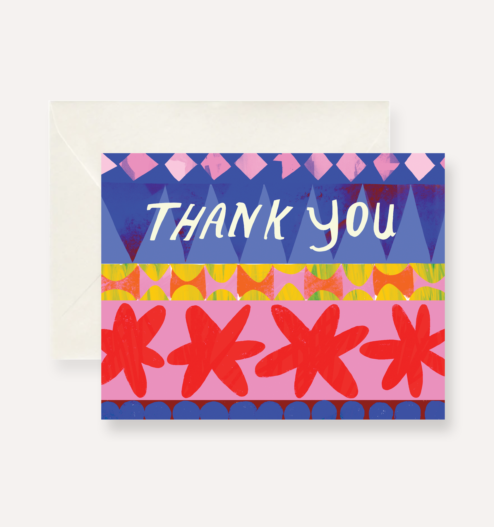 Thank You Blue Pattern Greeting Card