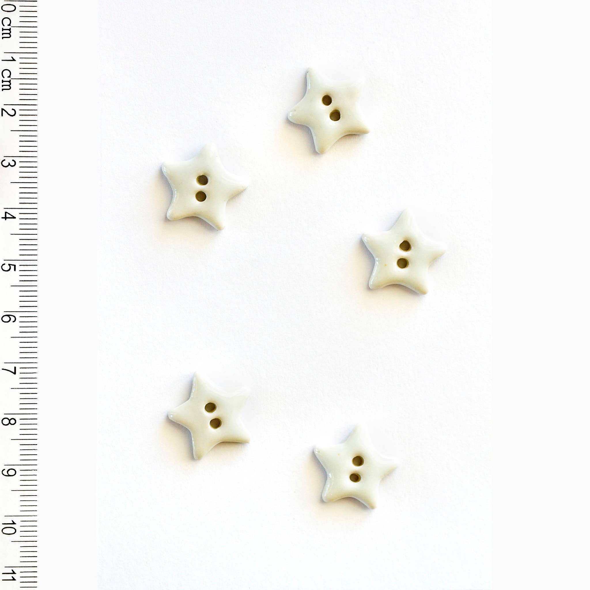 Handmade White Star Sewing Buttons