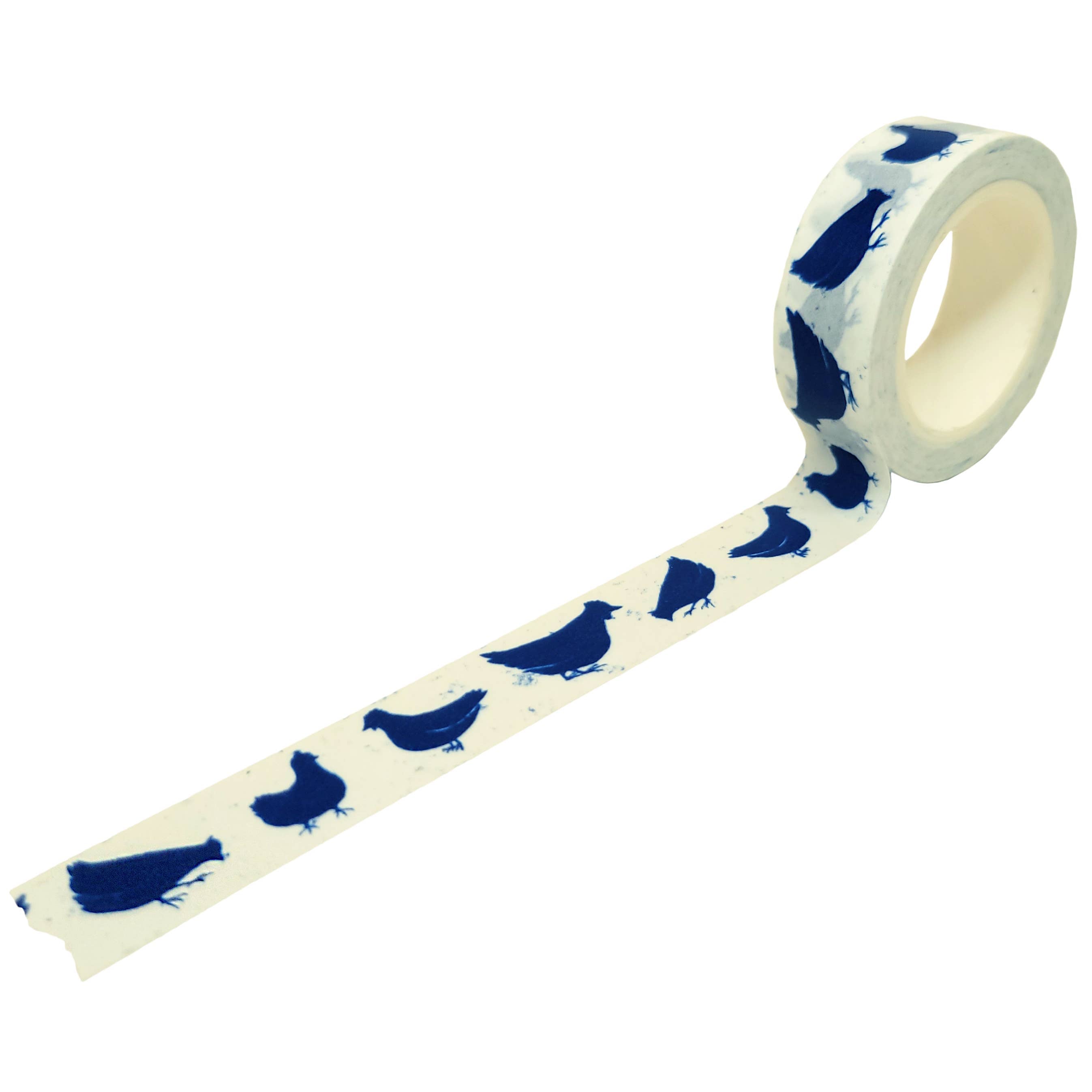 Navy Blue Chicken Dot Washi Tape
