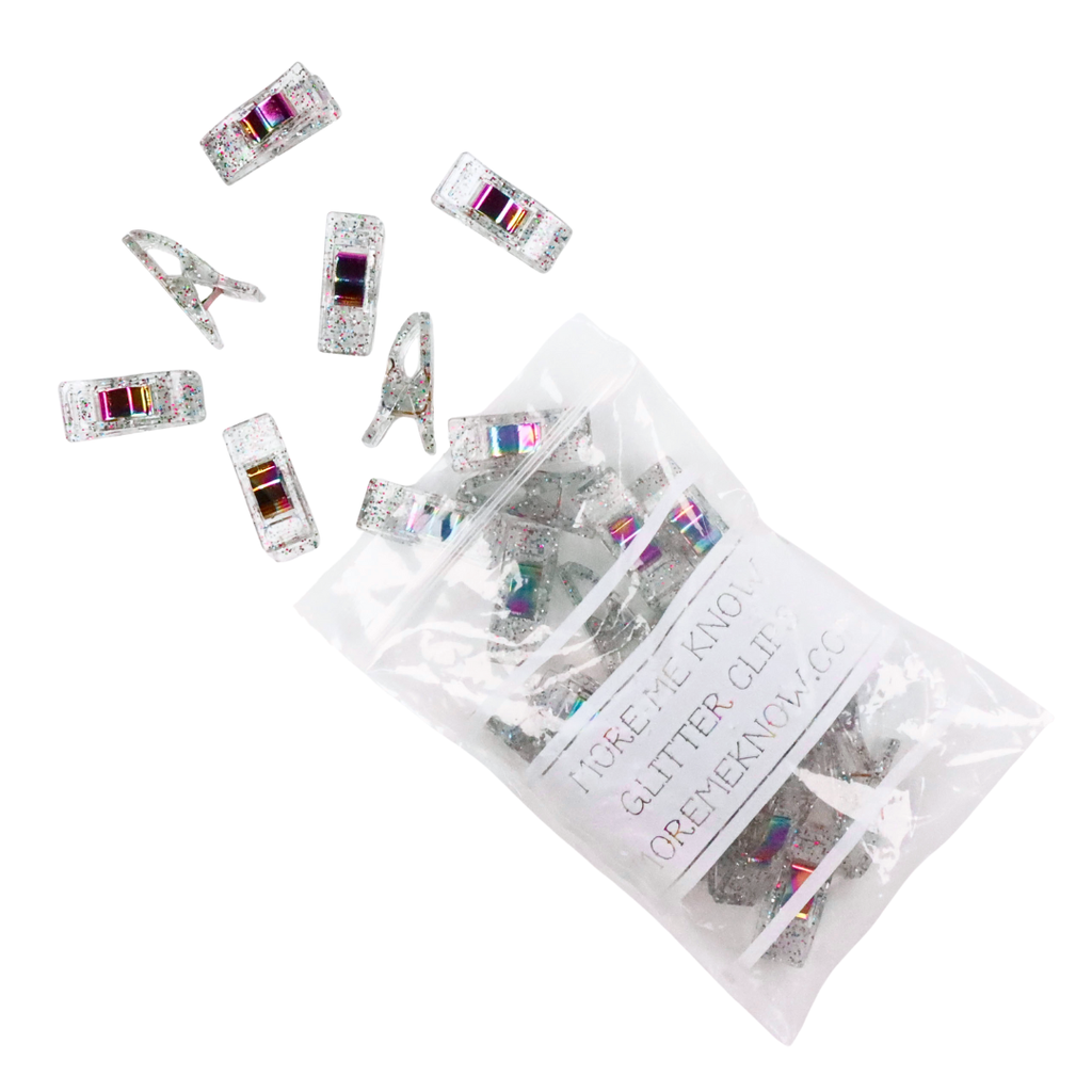 Clear Glitter Clips 25-Pack