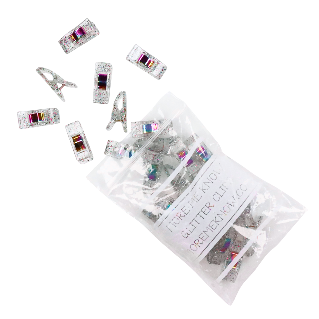 Clear Glitter Clips 25-Pack