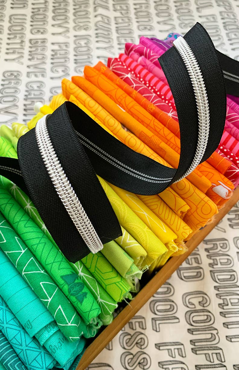 Black Zipper Tape with Nickel Teeth