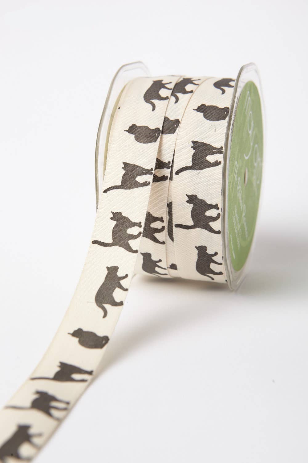3/4" Cat Silhouette Print 100% Cotton Ribbon