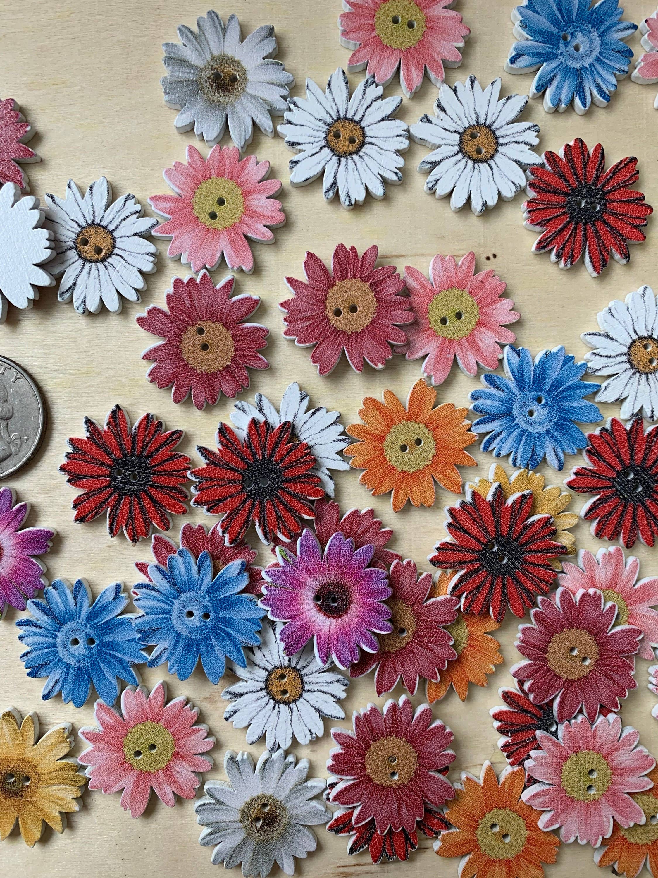 Wooden Daisy Buttons