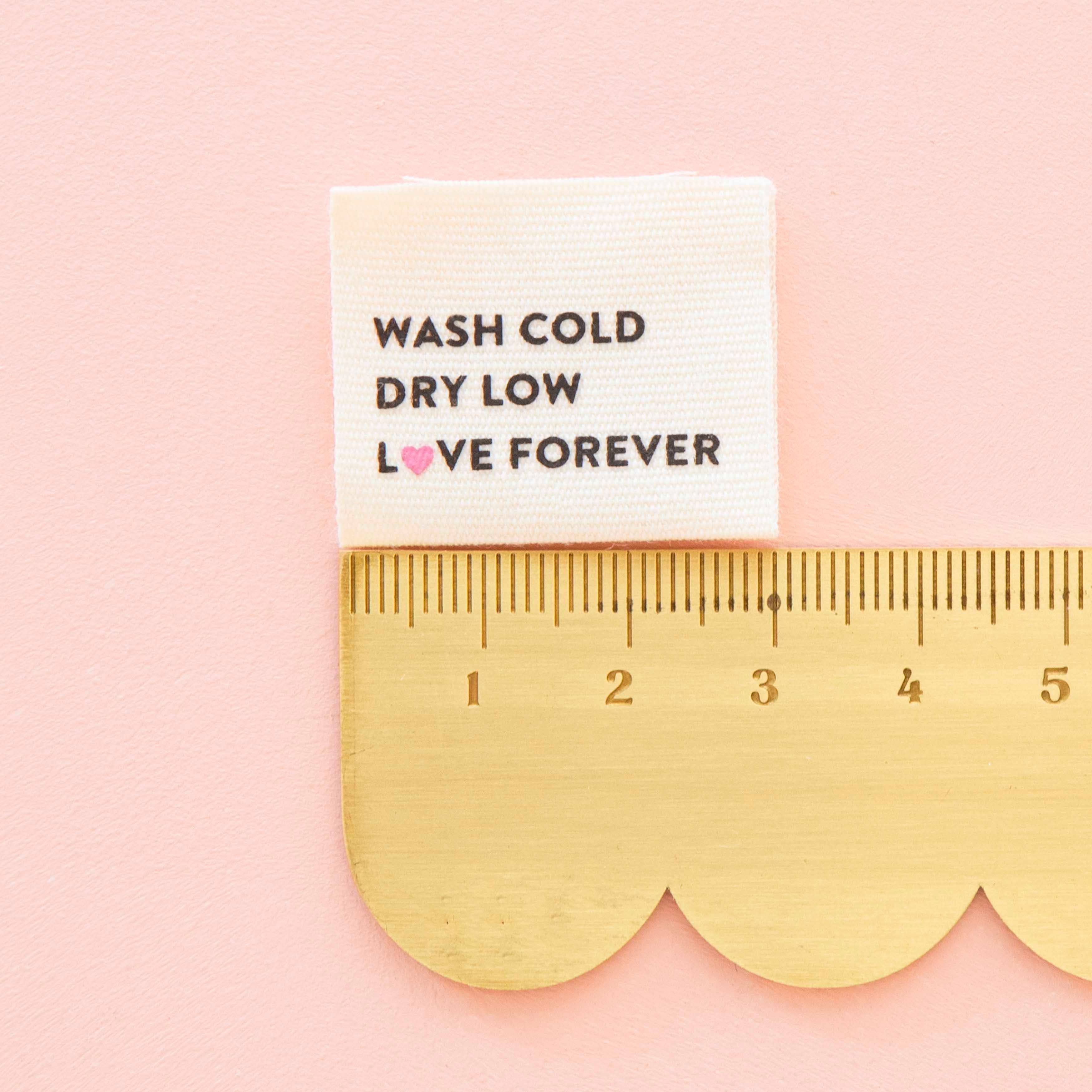 Wash Cold/Dry Low Organic Cotton Sewing and Quilting Labels