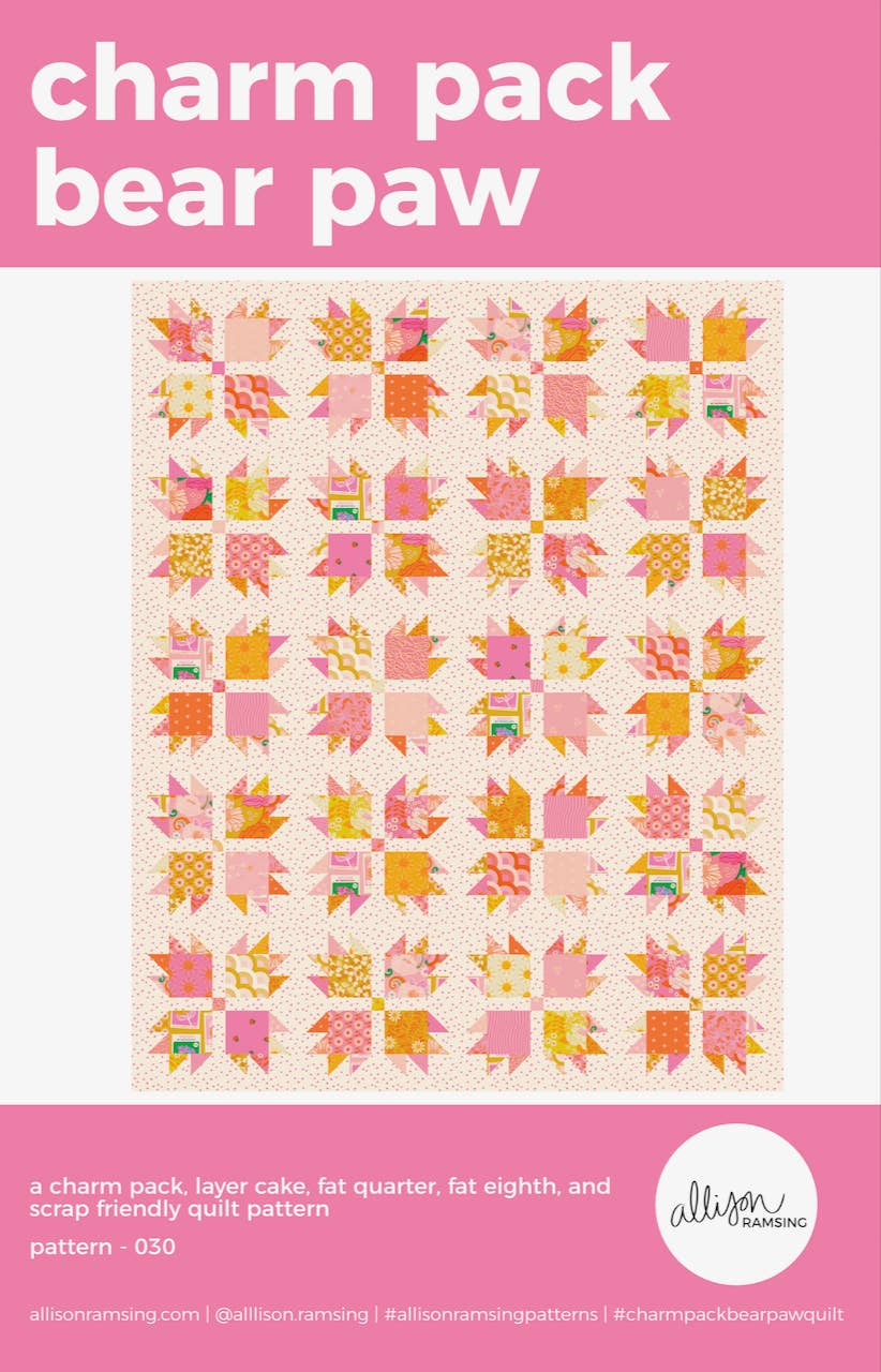 Charm Pack Bear Paw Quilt Pattern (Print)
