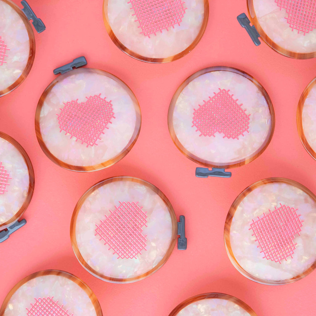 Cross Stitch Embroidery Hoop French Barrette Hair Clip