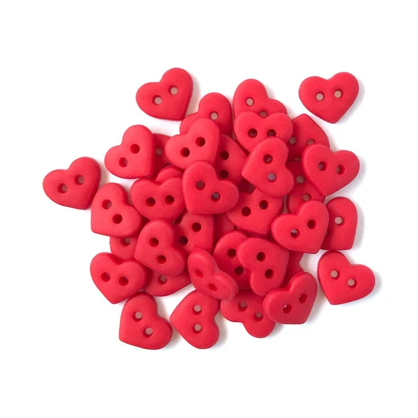 Tiny Buttons - Red Hearts