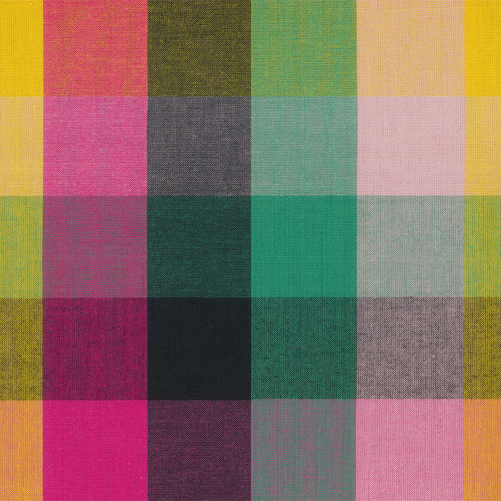 Multicolored checkered pattern fabric swatch